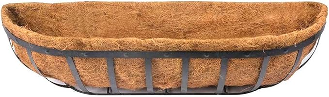 2pcs Trough Coco Liner 24 inch Wall Planter Replaceable Coco Liner for Window Box, Fence Flower Baskets