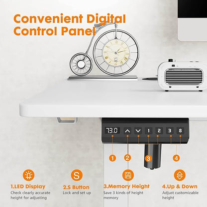 NicBex Home Office Desk 55" x 23" Electric Height Adjustable Standing Desk Computer Desk Office Desk, Sit to Stand Ergonomic Computer Desk Adjustable Desk, White
