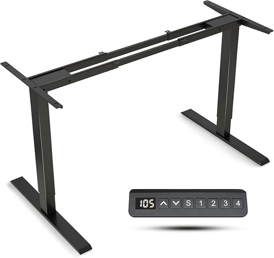 Dual Motor Standing Desk Frame- Heavy Duty Electric Desk Legs, Adjustable Desk Base, Sit Stand Up Desk Frame with Memory Controller for 43''-70'' Desktop, Home & Office DIY Workstation