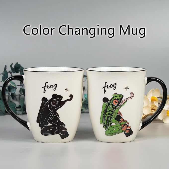 Ceramic Color Heat Changing Mug Funny Coffee Mug for Mom Dad Porcelain Tea Cup Gifts for Men Women Birthday Christmas Housewarming Holiday Anniversary Valentines Day
