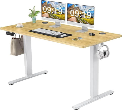 NicBex Home Office Desk 55'' x 23" Electric Height Adjustable Standing Desk Computer Desk Office Desk, Sit to Stand Ergonomic Computer Desk Adjustable Desk, Yellow
