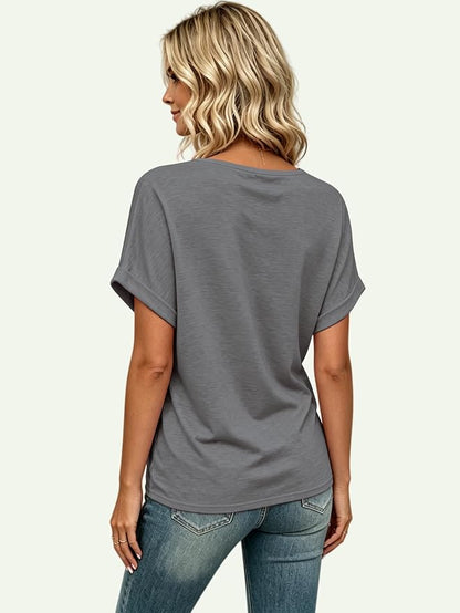 T Shirts Short Sleeve V Neck Tees Womens Tops Beach Vacation Fashion Clothes 2026 Casual Summer Spring Fall Outfits