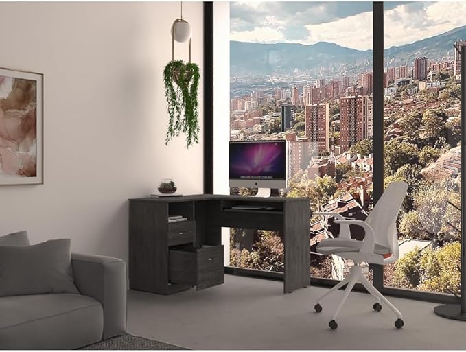 NicBex Kimberly-DW-00198-LWJ Home Office Desks, 47.2"x41.3"x30.4", Smokey Oak