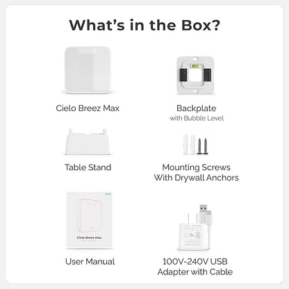 Breez Max Smart AC Controller | AHR Product of the Year WiFi Thermostat for Mini-Split, Window, Portable AC/Heat Pump | AI-Based Tech | Free App, No Subscription | Alexa, Google, IFTTT etc. (White)