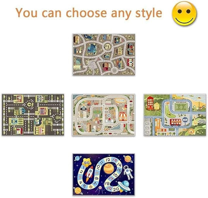 Kid Rug Carpet Playmat for Toy Cars and Train，Play Area Rug with Rubber Backing，Fun Throw Rug，Ideal Gift for Children Baby Bedroom Play Room(120×180cm/47×71in)