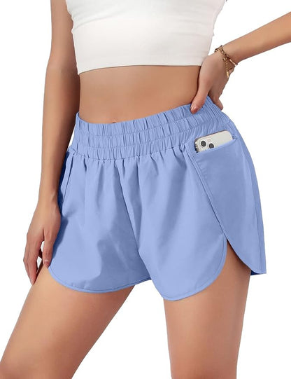 Blooming Jelly Women's Quick-Dry Running Shorts Workout Sport Layer Active Shorts with Pockets 1.75"