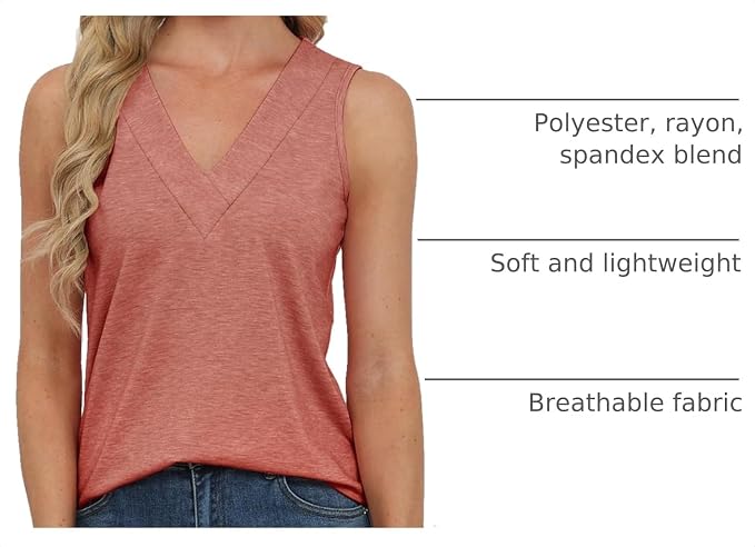 EyMuse 3 Pack Women's V Neck Tank Tops Summer Casual Sleeveless Basic Tee Shirts 2026 Fashion Beach Vacation Clothes