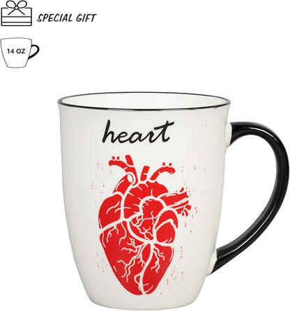 Ceramic Color Changing Mug Birthday Gifts for Men Women Heat Changing Coffee Mug Cup with Heart 16 oz
