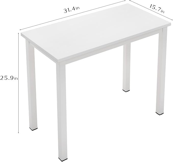 sogesfurniture 31.5 inches Office Desk Computer Desk Gaming Desk Computer Table Sturdy Writing Workstation for Home Office, White