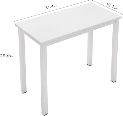 sogesfurniture 31.5 inches Office Desk Computer Desk Gaming Desk Computer Table Sturdy Writing Workstation for Home Office, White