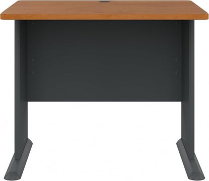 Bush Business Furniture Series A 36W Desk in Natural Cherry and Slate