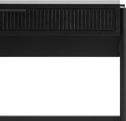 Walker Edison Office Writing and Computer Desk Spacious Desktop, Complementary in Living Spaces, 38 Inch, Reeded Black