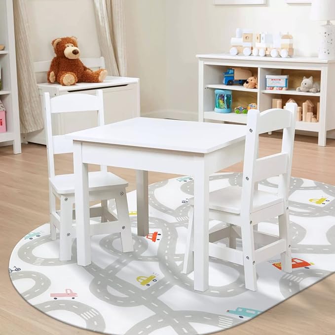 Road Traffic Kids Rug Children Playing with Cars Playmat 3x5 Ft, Washable Play Carpet for Kids Playroom, Non-Slip Have Fun Safe Baby Nursery Rug for Toddler Boy's Bedroom Game Room Grey