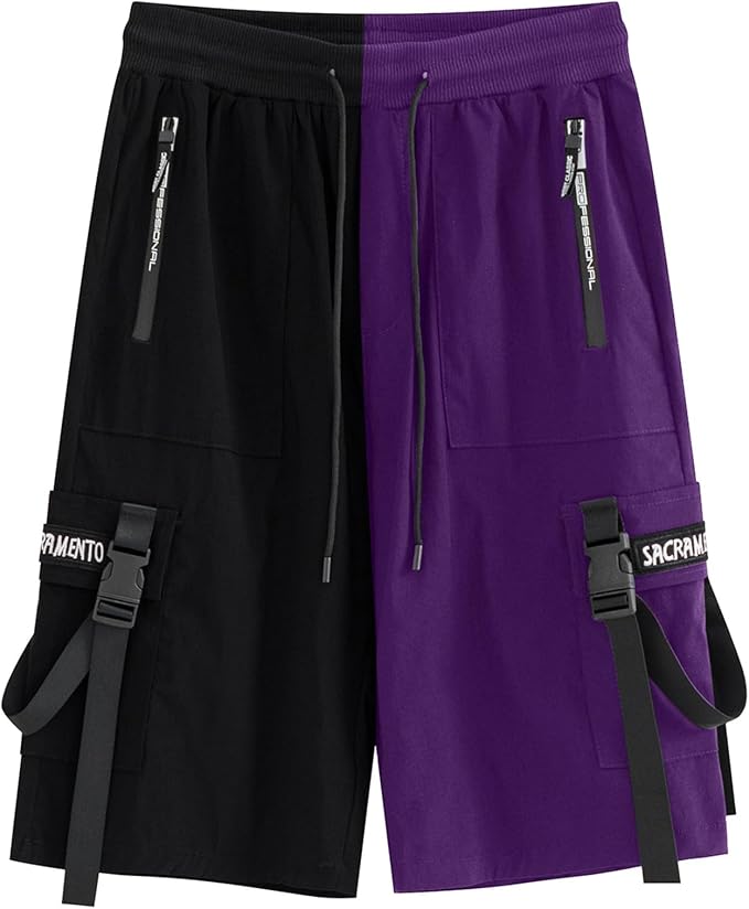 XYXIONGMAO Men's Joggers Techwear Black Hip Hop Cargo Shorts Streetwear Sweatpants Cargo Pants for Men