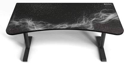 Arozzi Arena Special Edition Ultrawide Curved Gaming and Office Desk with Full Surface Water Resistant Desk Mat Custom Monitor Mount Cable Management Cut Outs - Gunmetal Galaxy