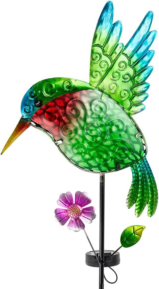 dreamysoul Outdoor Solar Hummingbird Garden Lights, Decorative Hummingbird Garden Stake Lights, Hummingbird Solar Lights for Outside Patio Yard Pathway Decor