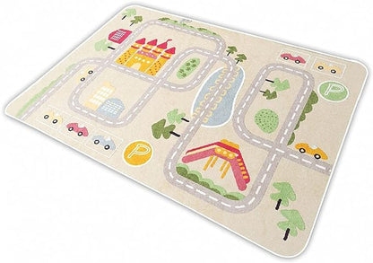Kid Rug Carpet Playmat for Toy Cars and Train，Play Area Rug with Rubber Backing，Fun Throw Rug，Ideal Gift for Children Baby Bedroom Play Room(200×300cm/79×118in)