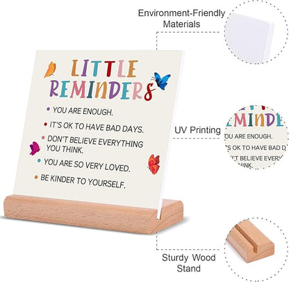 TIKTREE TIKTREE Inspirational Gifts For Women, Cheer Up Gifts for Women, Gifts for College Girls, Positive Home Office Sign With Wooden Stand for Home Office Desk Decorative Signs Plaques