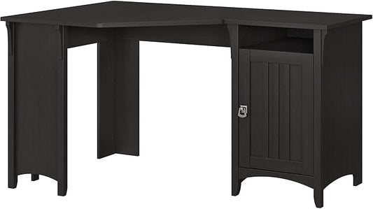 Bush Furniture Salinas 55, Corner Desk with Storage Cabinet, Vintage Black (SAD155VB-03)