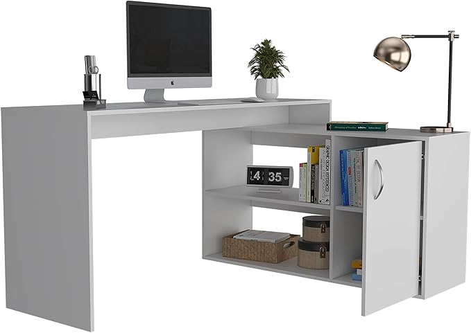 NicBex Kimberly-DW-00202-LWJ Home Office Desks, 59.64"x45.86"x30.11", White