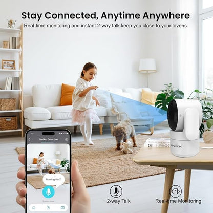 AMOROM Indoor Camera, AI Security Camera for Baby/Elderly/Pet Monitoring | AI Smart Detection & Alarm, 2-way Audio, Night Vision, 2.4G WiFi Control, Cloud & SD Card Storage, Alexa Assistant, 4 Pack