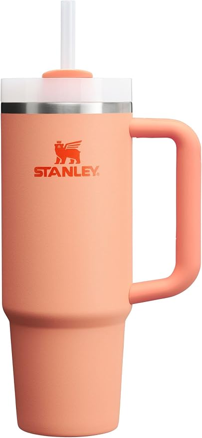 STANLEY Quencher H2.0 Flow State Tumbler, 30 oz, Nectarine | Handle and Straw | 3-Position Lid | Cup Holder Compatible for Travel | Insulated Stainless Steel Cup | BPA-Free