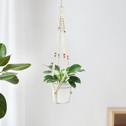 Belit 2 Pack Macrame Plant Hangers Indoor Hanging Planter Basket Decorative Flower Pot Holder Rope for Indoor Outdoor Home Decor