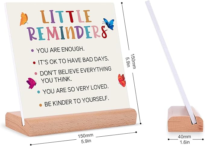 TIKTREE TIKTREE Inspirational Gifts For Women, Cheer Up Gifts for Women, Gifts for College Girls, Positive Home Office Sign With Wooden Stand for Home Office Desk Decorative Signs Plaques