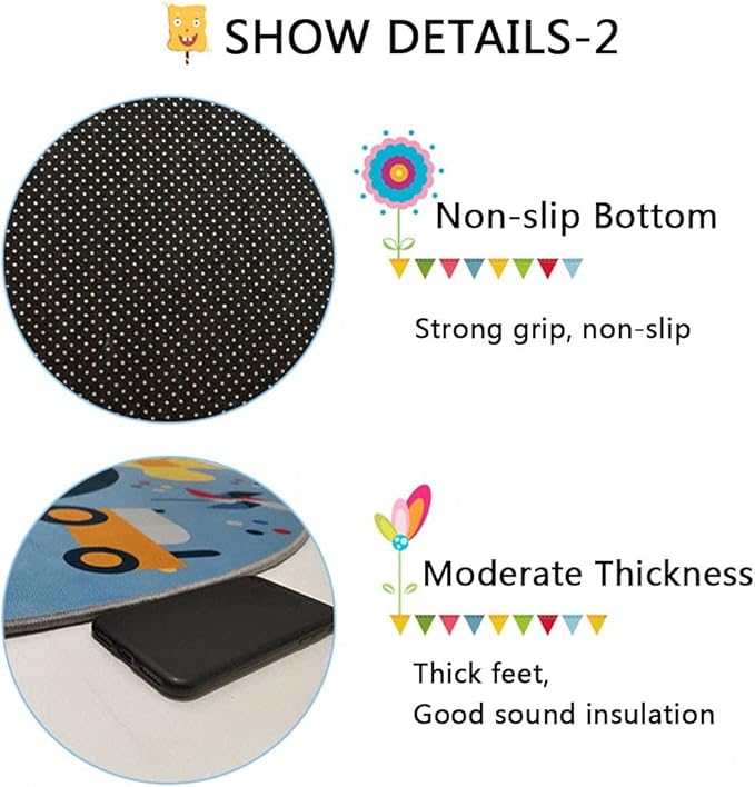 Kid Rug Carpet Playmat for Toy Cars and Train，Play Area Rug with Rubber Backing，Fun Throw Rug，Ideal Gift for Children Baby Bedroom Play Room(120×180cm/47×71in)