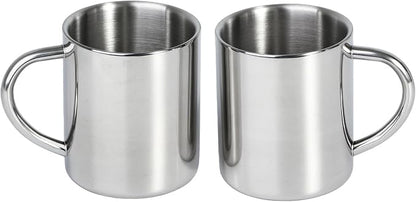 IMEEA Small Coffee Mug 10oz Double Wall Stainless Steel Cups, Set of 2