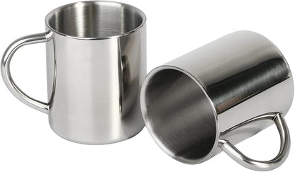 IMEEA Small Coffee Mug 10oz Double Wall Stainless Steel Cups, Set of 2
