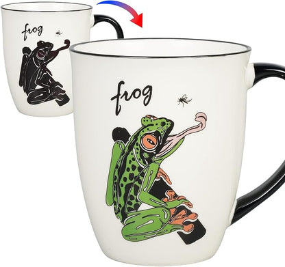 Ceramic Color Heat Changing Mug Funny Coffee Mug for Mom Dad Porcelain Tea Cup Gifts for Men Women Birthday Christmas Housewarming Holiday Anniversary Valentines Day