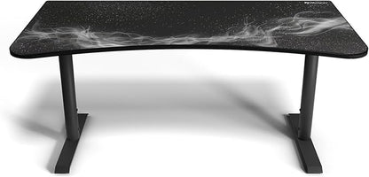 Arozzi Arena Special Edition Ultrawide Curved Gaming and Office Desk with Full Surface Water Resistant Desk Mat Custom Monitor Mount Cable Management Cut Outs - Gunmetal Galaxy