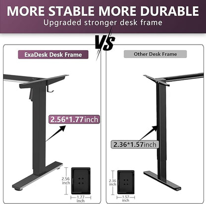 48 * 24 Inches Electric Standing Desk, Adjustable Height Sit Stand Up Desk with 3 Memory Presets, Motorized Home Office Computer Gaming Workstation Desk, Rustic Brown