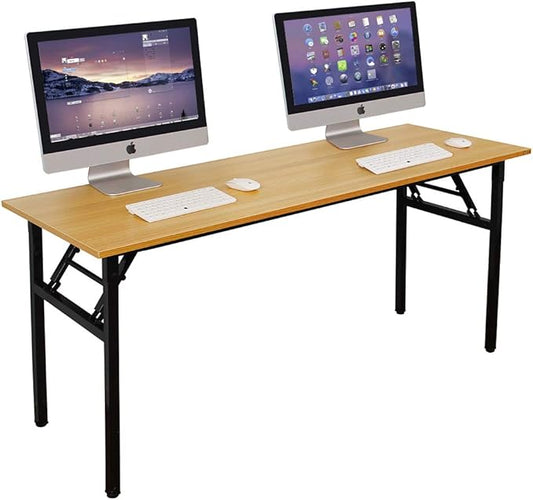 Computer Desk,62" Modern Simple Style Folding Tables,Home Office Writing Desk, Space Saving Foldable Table, No Install Needed