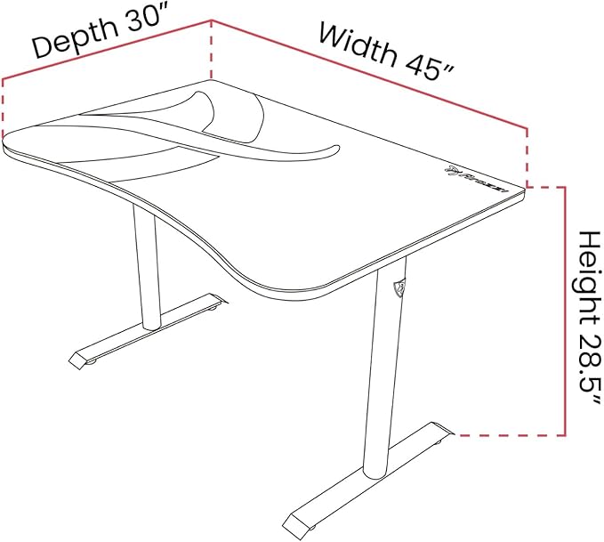 Arozzi Arena Fratello Curved Gaming and Office Desk with Full Surface Water Resistant Desk Mat Custom Monitor Mount Cable Management Cut Outs Under The Desk Cable Management Netting - Pink