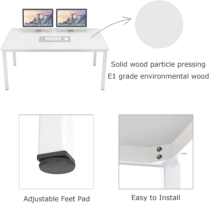 sogesfurniture 31.5 inches Office Desk Computer Desk Gaming Desk Computer Table Sturdy Writing Workstation for Home Office, White