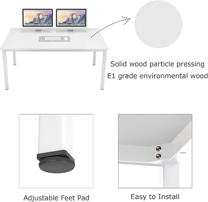 sogesfurniture 31.5 inches Office Desk Computer Desk Gaming Desk Computer Table Sturdy Writing Workstation for Home Office, White