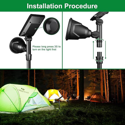 JSOT 600 LM Solar Spotlights Outdoor for Garden,IP65 Waterproof Solar Spot Lights Landscape Lighting for Walkway Wall Garden Backyard Path Pathway Driveway 18LED Beads Cool White 4 Pack