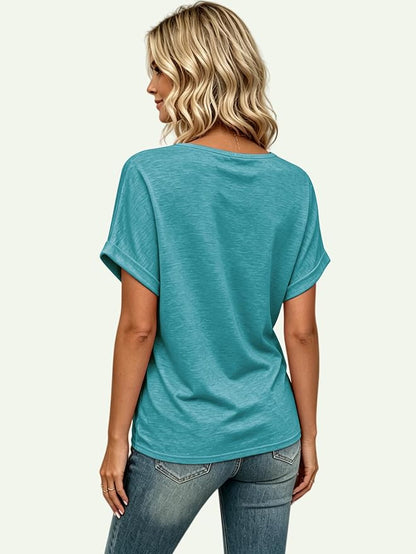 T Shirts Short Sleeve V Neck Tees Womens Tops Beach Vacation Fashion Clothes 2026 Casual Summer Spring Fall Outfits