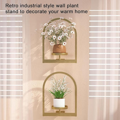 Wall Plant Holder, Wall Planter for Indoor Plants, Window Plant shelves for Multiple Plants Indoor Outdoor, Framed Plant Holder for Home Decor (3 Pack)