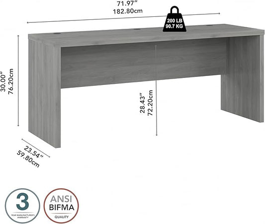 Bush Business Furniture Echo Computer Desk, 72W, Modern Gray