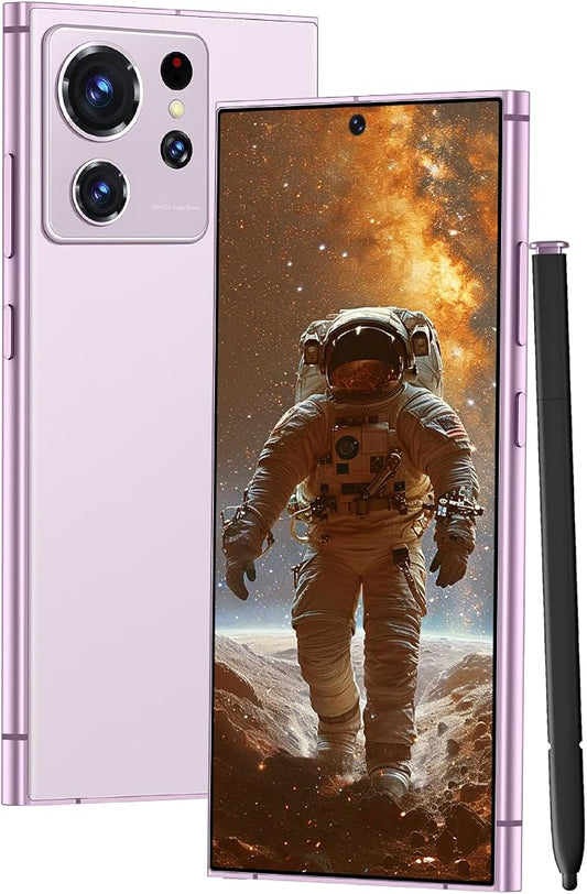 S24 Ultra Unlocked Cell Phones Smartphone with Built-in Pen 8+256GB Android 13 Phones 6.8" HD Screen Dual SIM 108MP+48MP Camera (Pink)