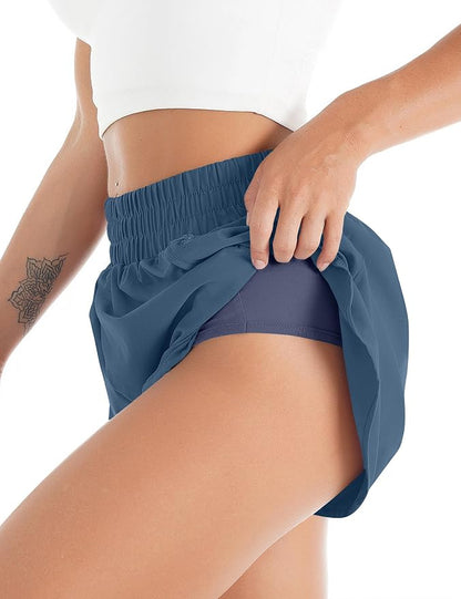Blooming Jelly Women's Quick-Dry Running Shorts Workout Sport Layer Active Shorts with Pockets 1.75"