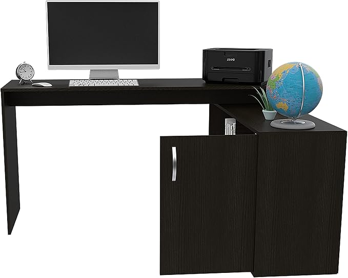 NicBex Kimberly-DW-00001-LWJ Home Office Desks, 59.6"x45.9"x30.1", Black