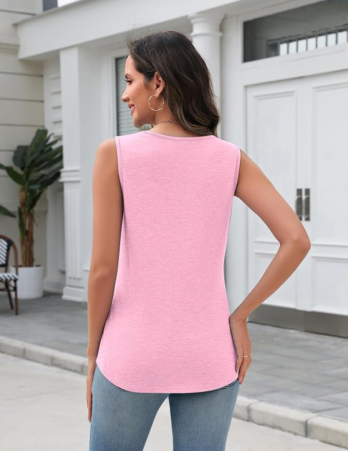 Zeagoo Tank Top for Women V Neck Loose Fit Sleeveless Summer Tops Business Casual Outfits Dressy Blouses Shirts