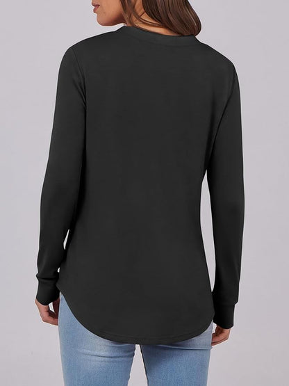 ANRABESS Women's Long Sleeve Shirts 2026 Spring Fashion Dressy Casual Tops Trendy Henley Blouses Cute Work Outfits Clothes