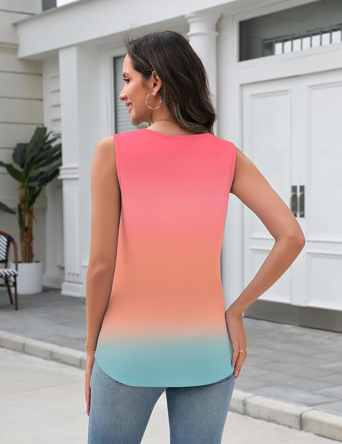 Zeagoo Tank Top for Women V Neck Loose Fit Sleeveless Summer Tops Business Casual Outfits Dressy Blouses Shirts