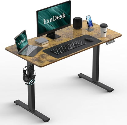 48 * 24 Inches Electric Standing Desk, Adjustable Height Sit Stand Up Desk with 3 Memory Presets, Motorized Home Office Computer Gaming Workstation Desk, Rustic Brown
