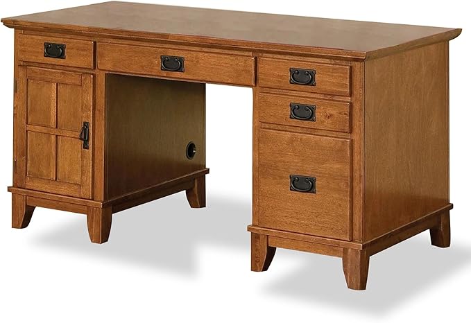 Home Styles Arts and Crafts Cottage Oak Double Pedestal Desk by Home Styles